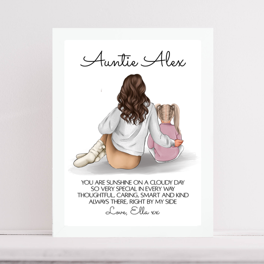 Auntie Illustration Quote Print