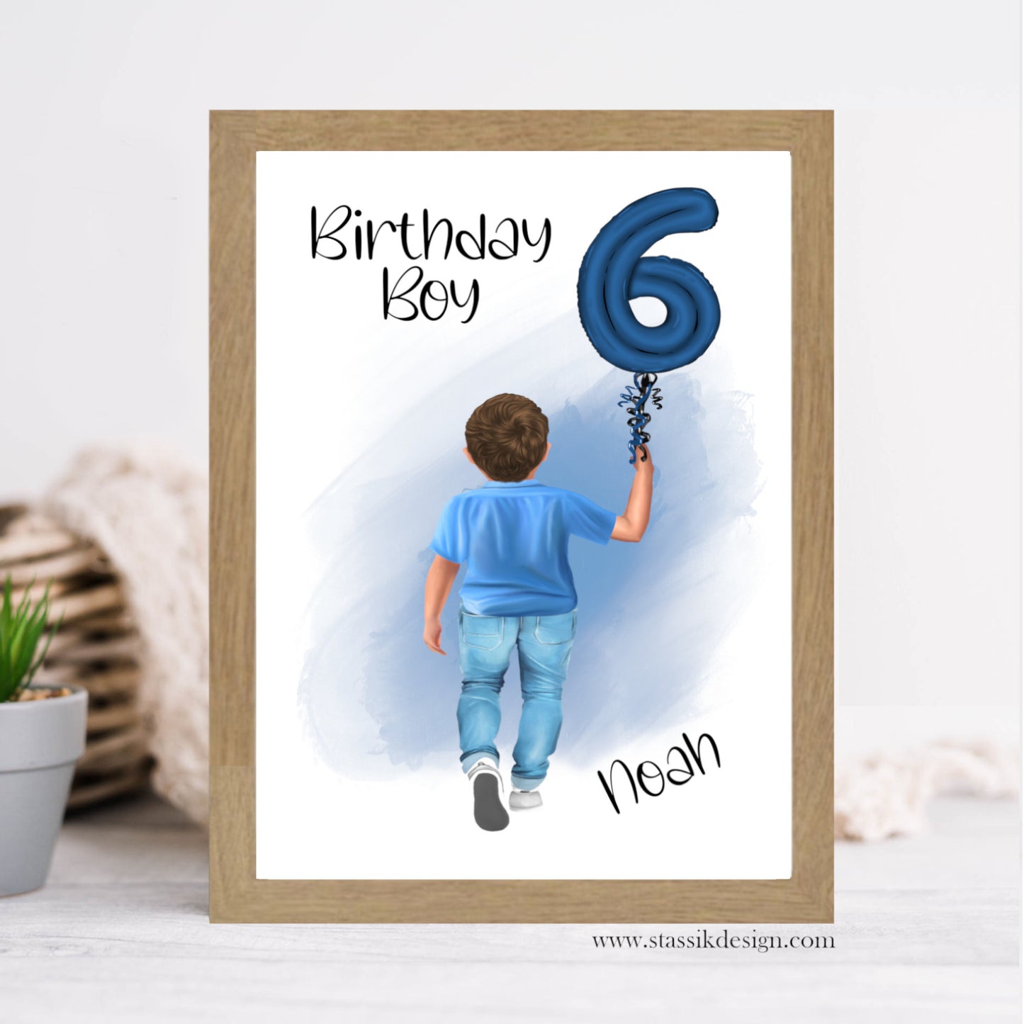 Personalised Children's Birthday Boy Illustration Print