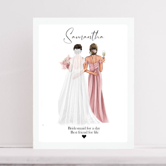 Bride and Bridesmaid Print