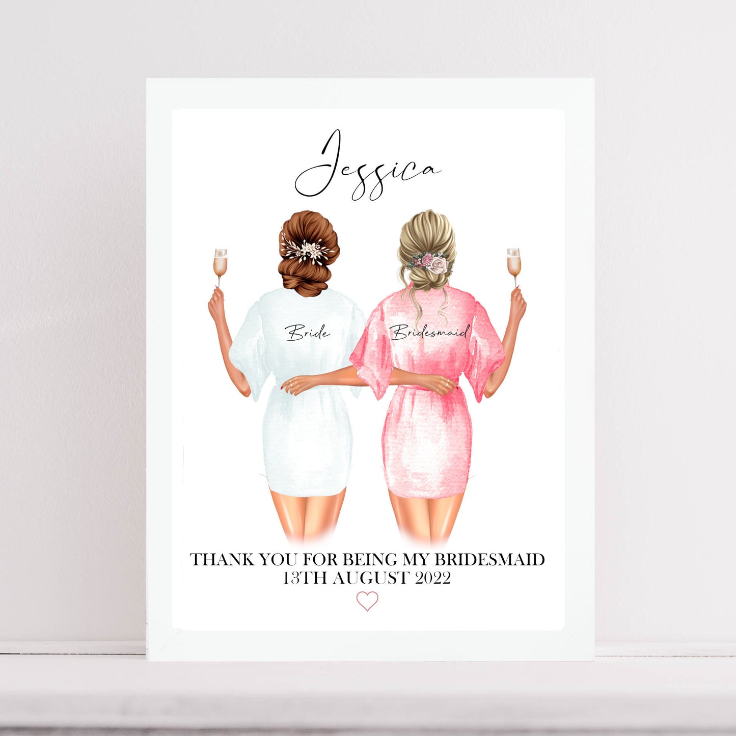 Personalised Thank you for being my Bridesmaid Print