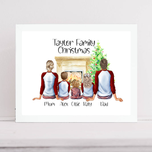 Personalised Family Christmas Illustration Print