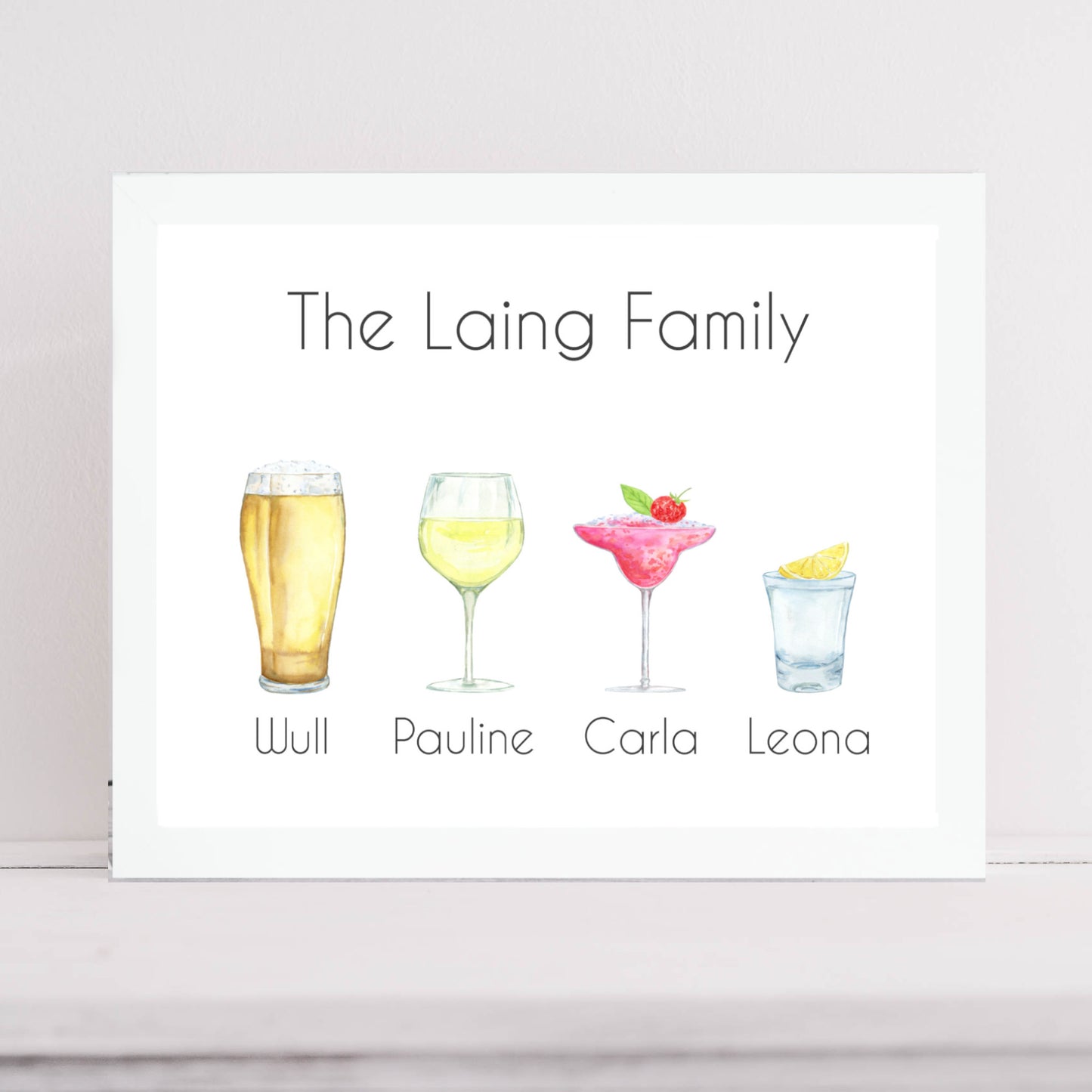 Family Drinks Personalised Print
