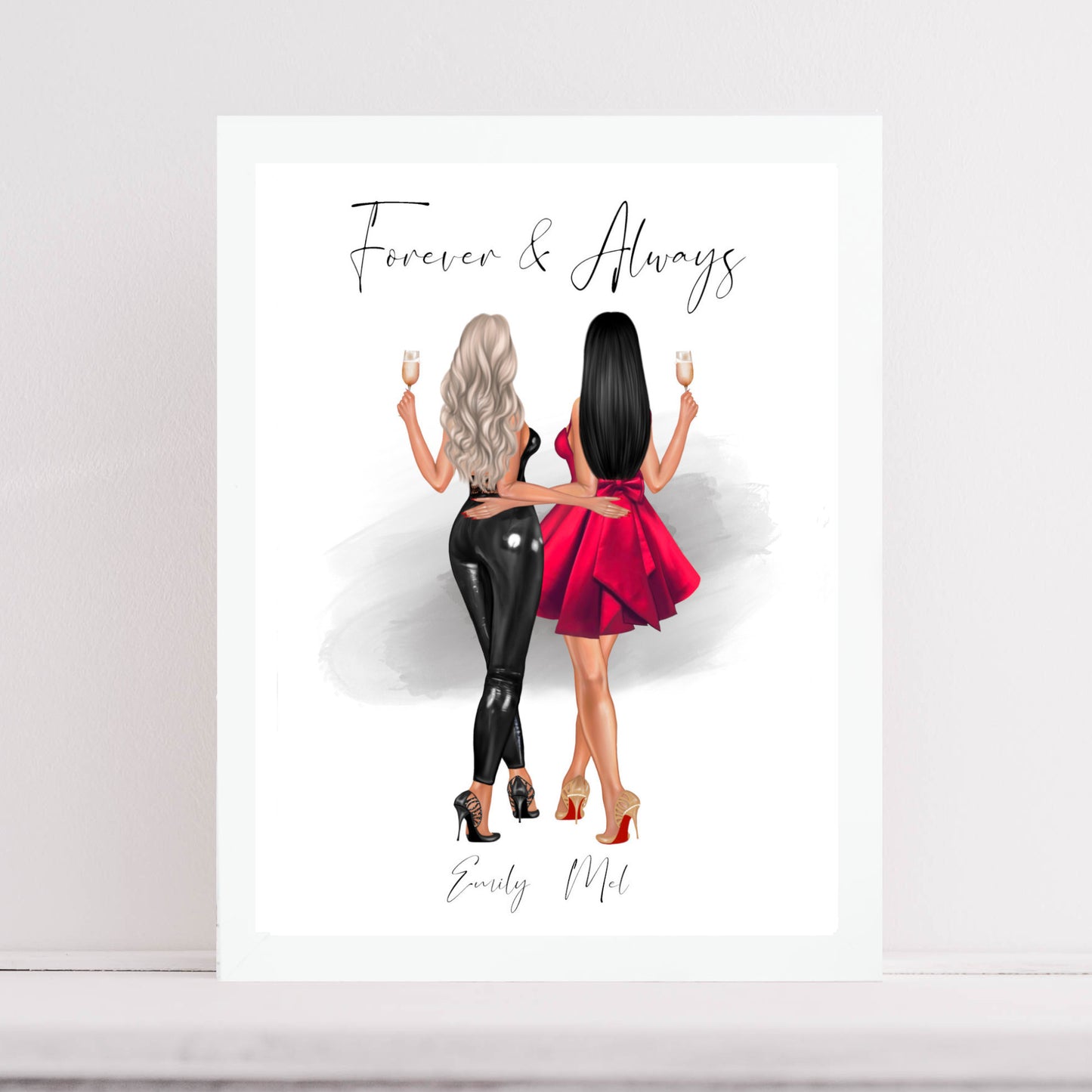Personalised Best Friend Illustration Print - Girls night out