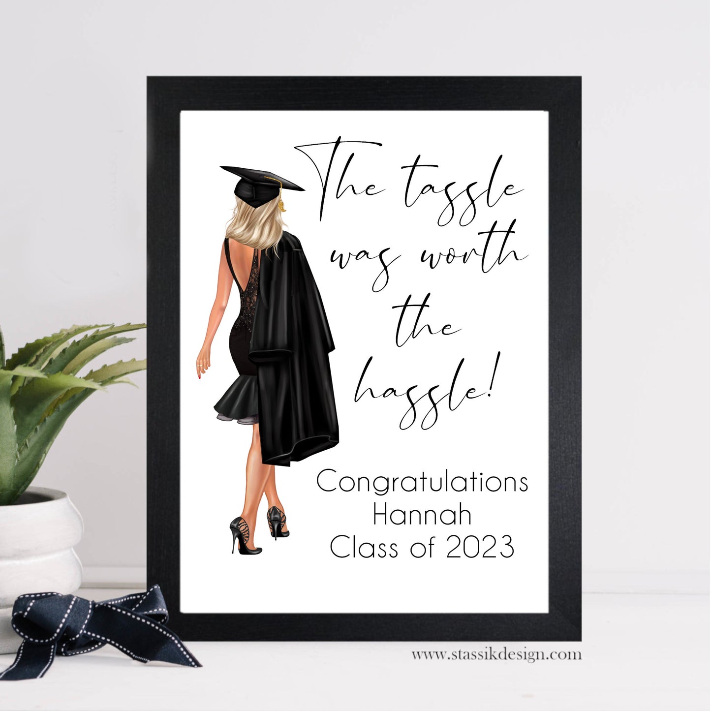 Personalised Graduate Print - 'The tassle was worth the hassle'
