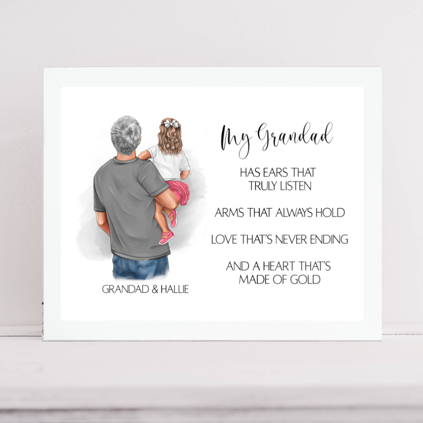 Grandad and Grandchild Quote Print