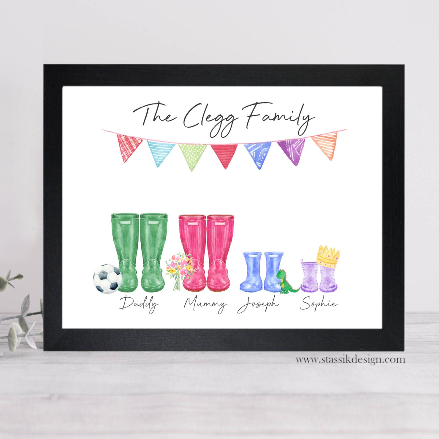 Personalised Family Welly Boot Print
