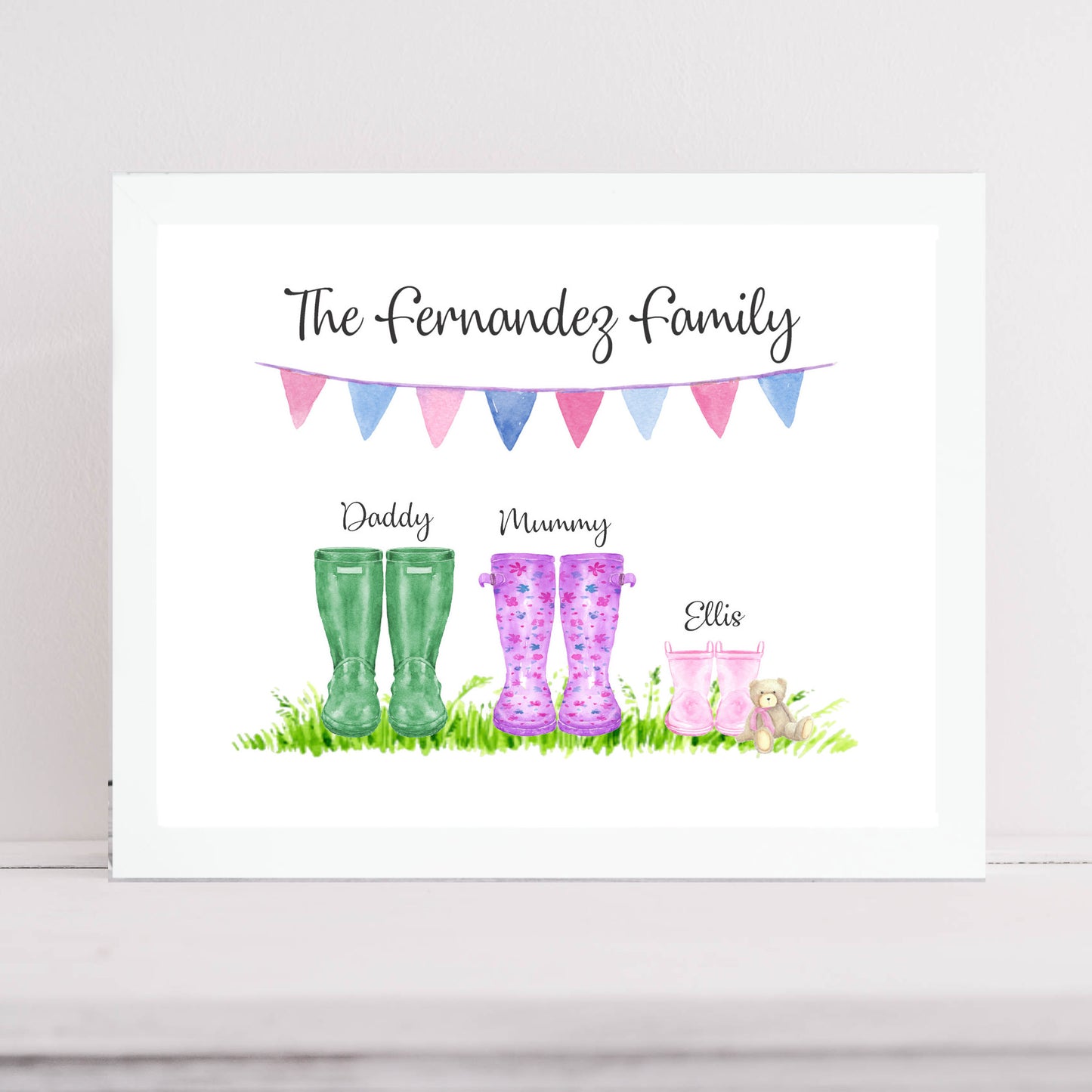 Personalised Family Welly Boot Print