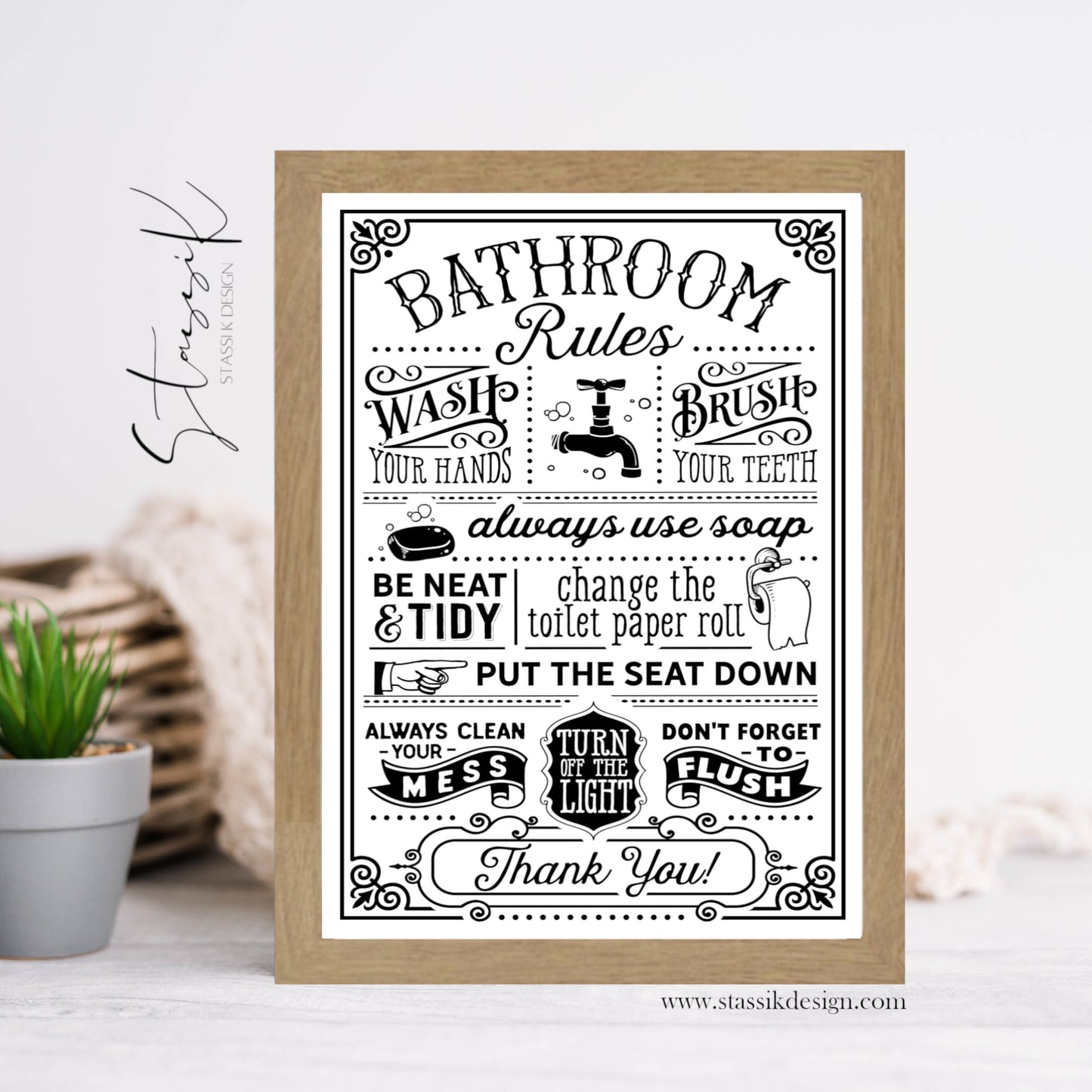 Bathroom Rules Print