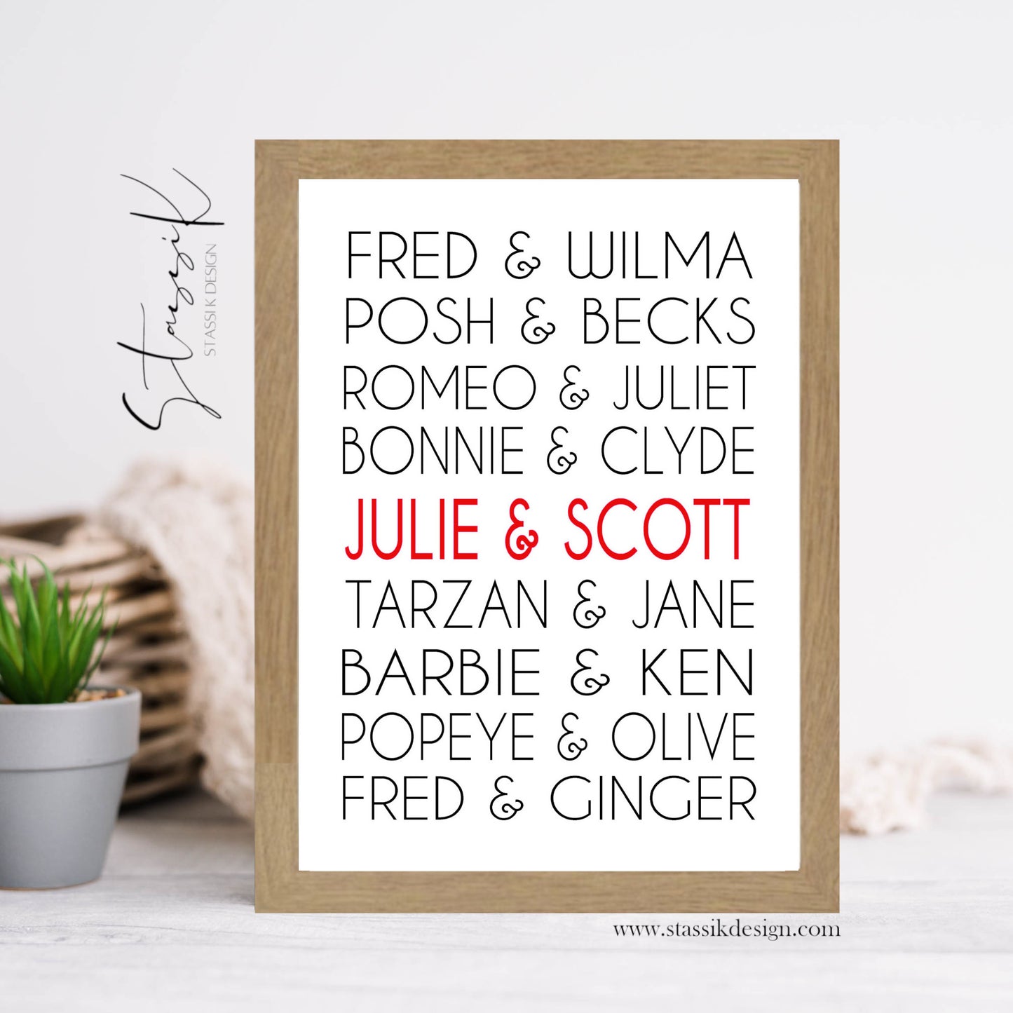 Personalised Couple Print - Famous Couples