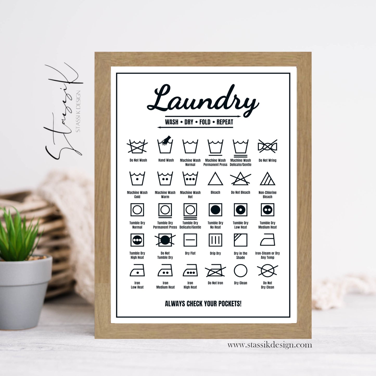 Laundry Symbols Print