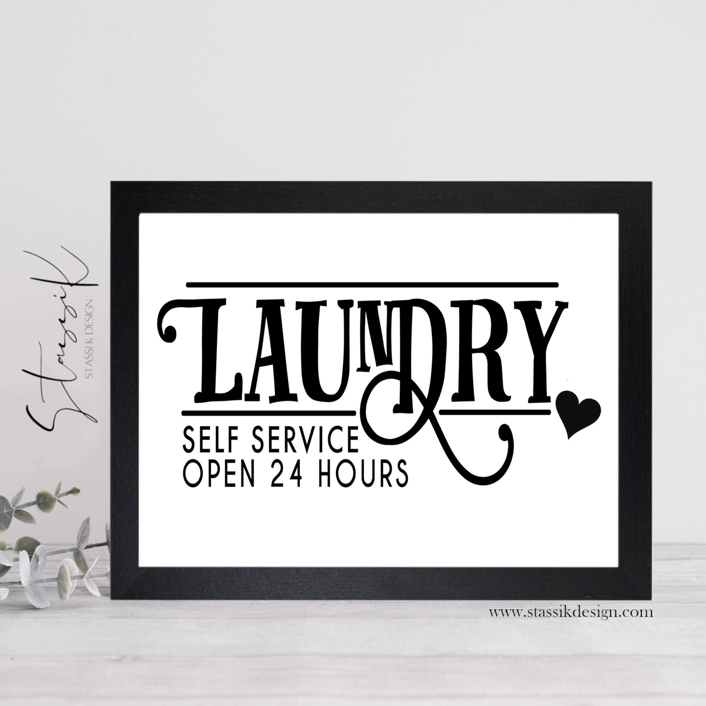 Laundry Print - 'Open 24 Hours'