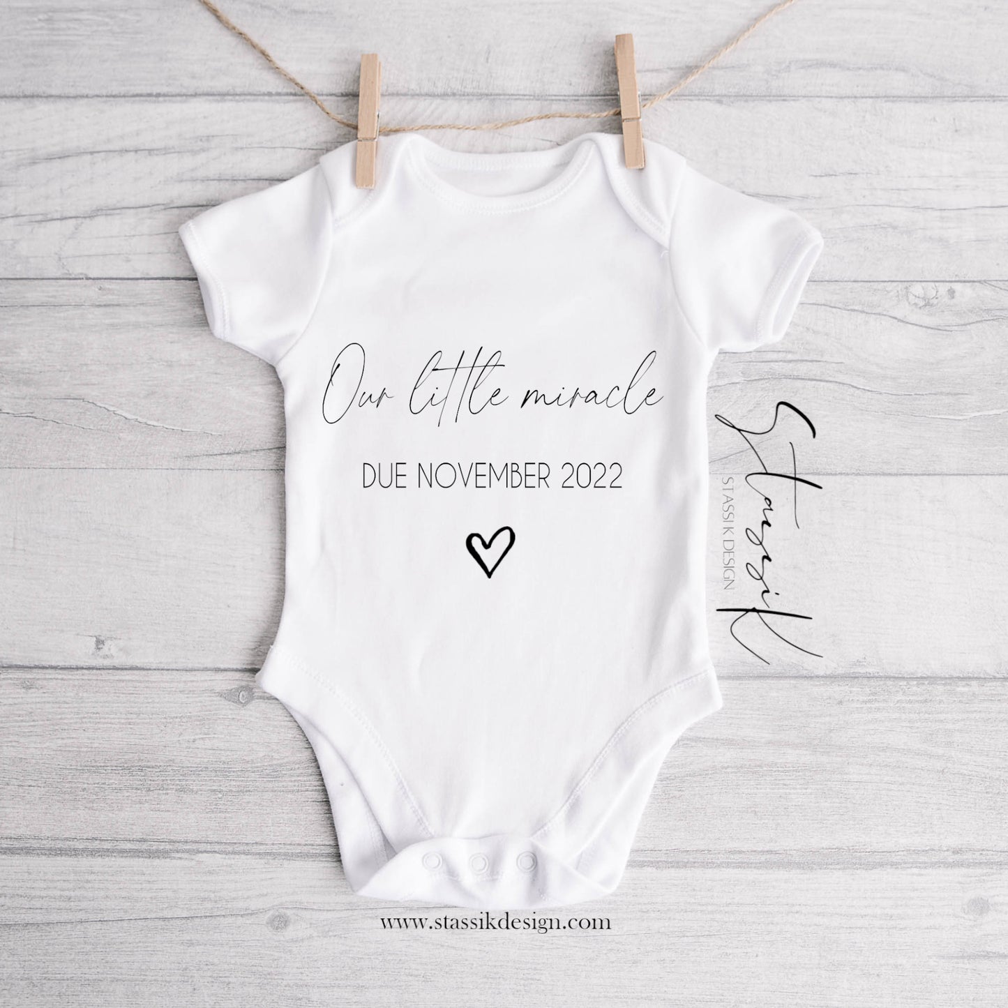 Personalised Pregnancy Announcement Baby Vest - Little Miracle