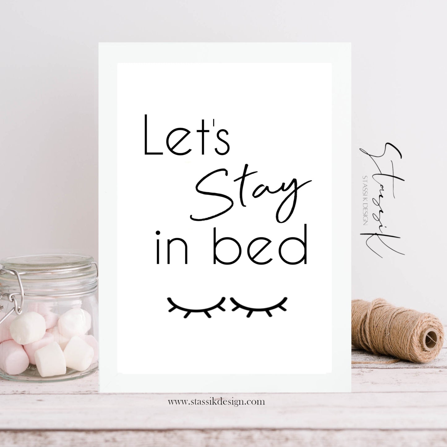 Bedroom Print - 'Lets stay in bed'