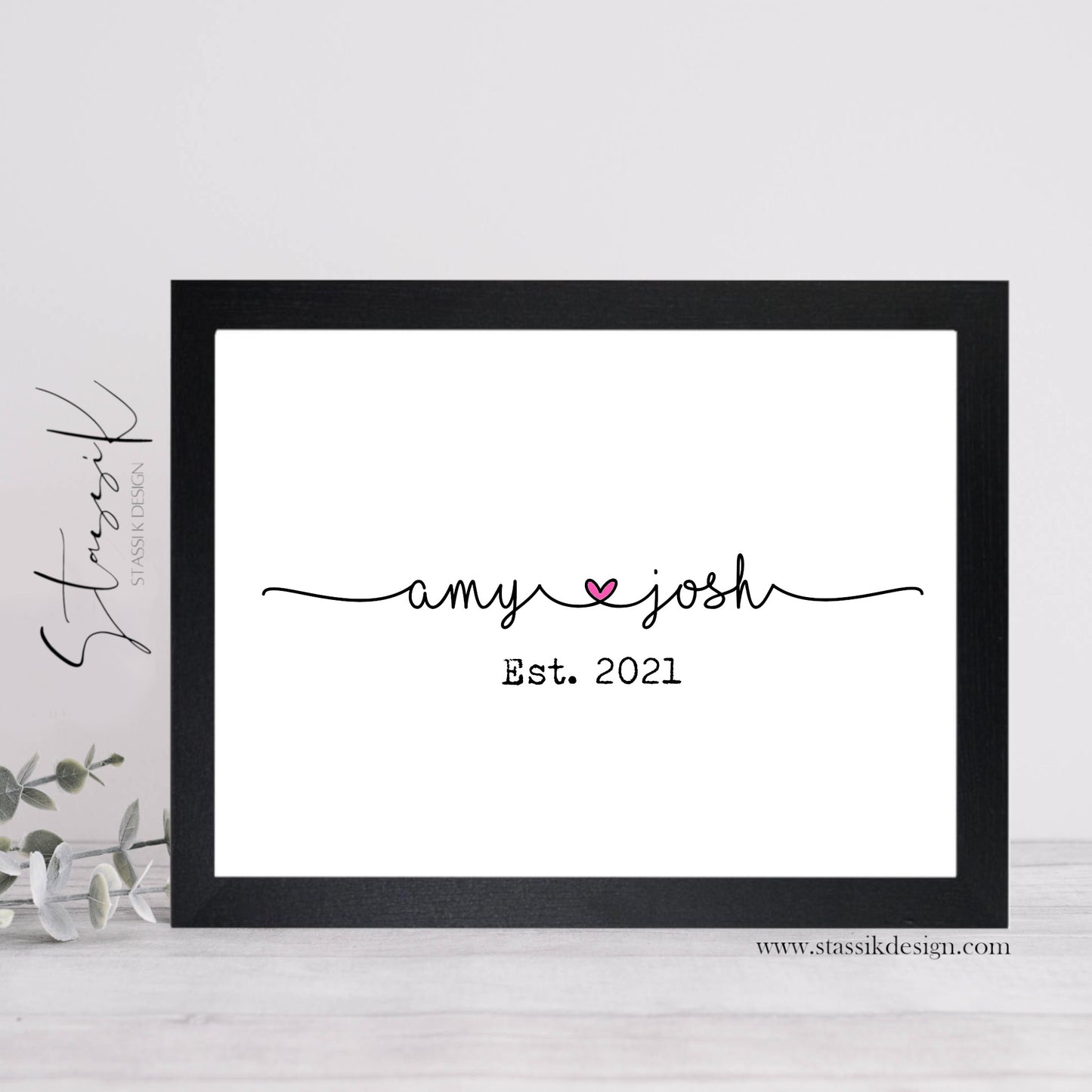 Personalised Couple Print - Names and Special Date