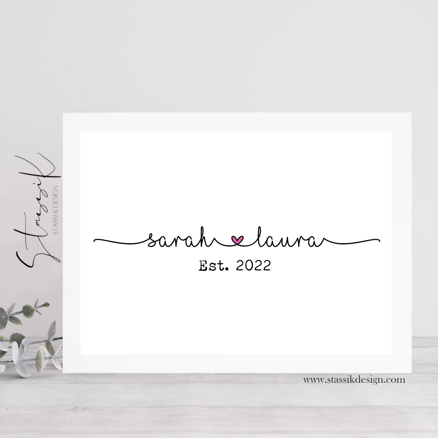 Personalised Couple Print - Names and Special Date